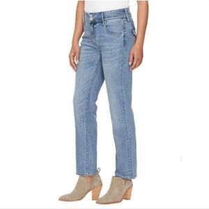 HUDSON Straight Stretch Denim Jeans Flap Back Pockets Slim Fit Mid-Rise 12/32